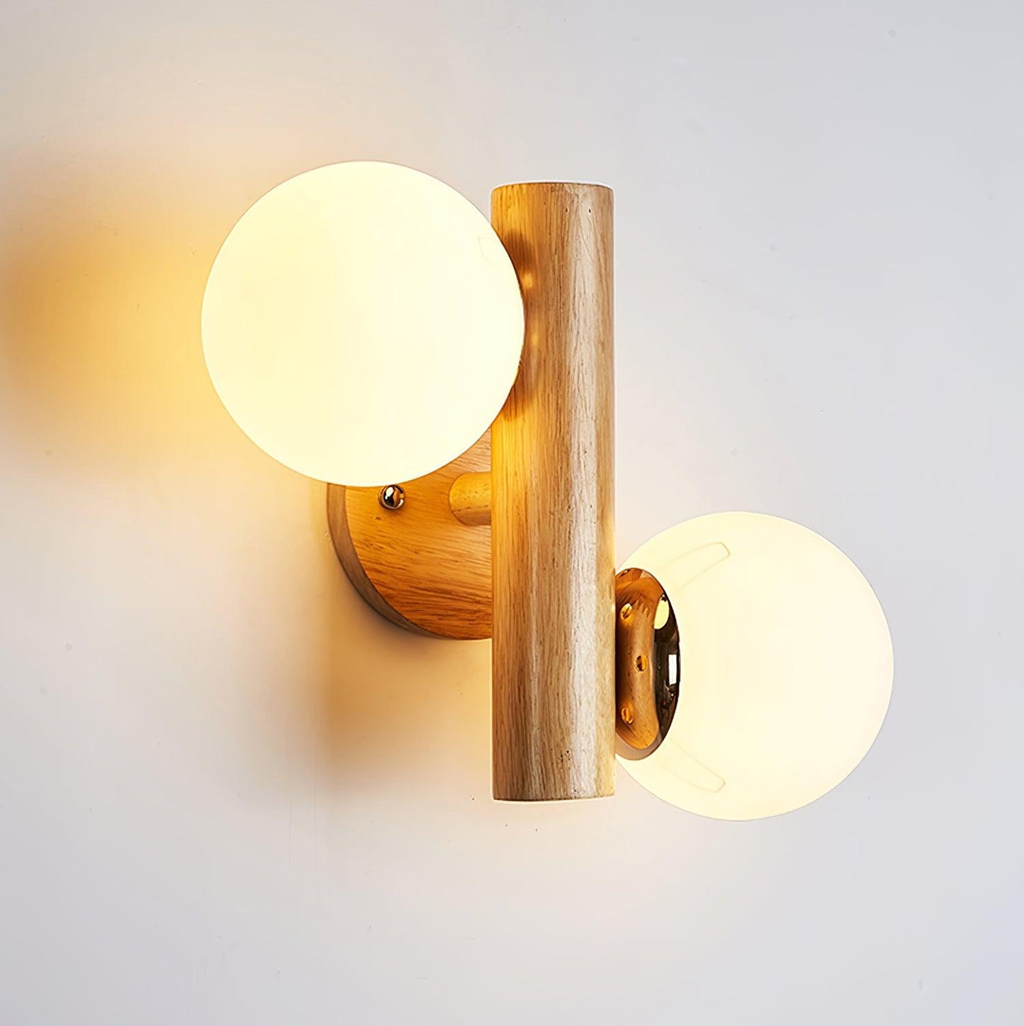 Tupelo Double Wall Sconce | Wood & Glass | Set of 2