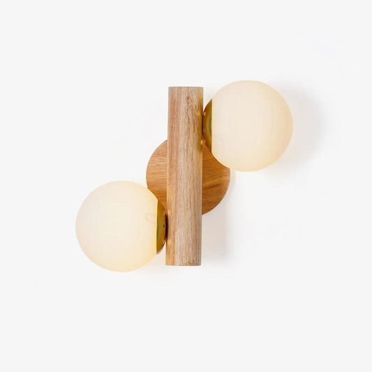 Tupelo Double Wall Sconce | Wood & Glass | Set of 2