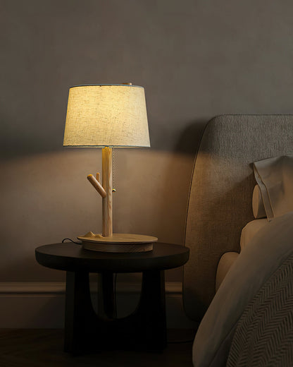 Twig Table Lamp | Wood & Fabric | Beige Shade