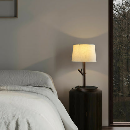 Twig Table Lamp | Wood & Fabric | Beige Shade