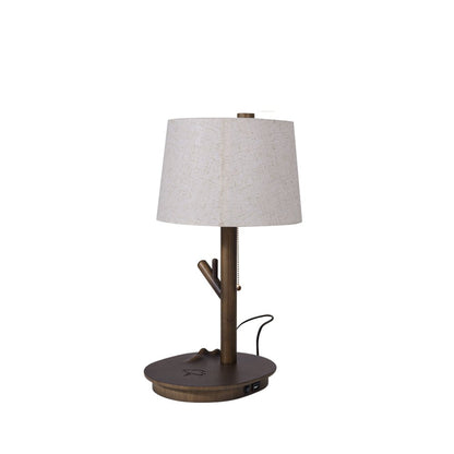 Twig Table Lamp | Wood & Fabric | Beige Shade