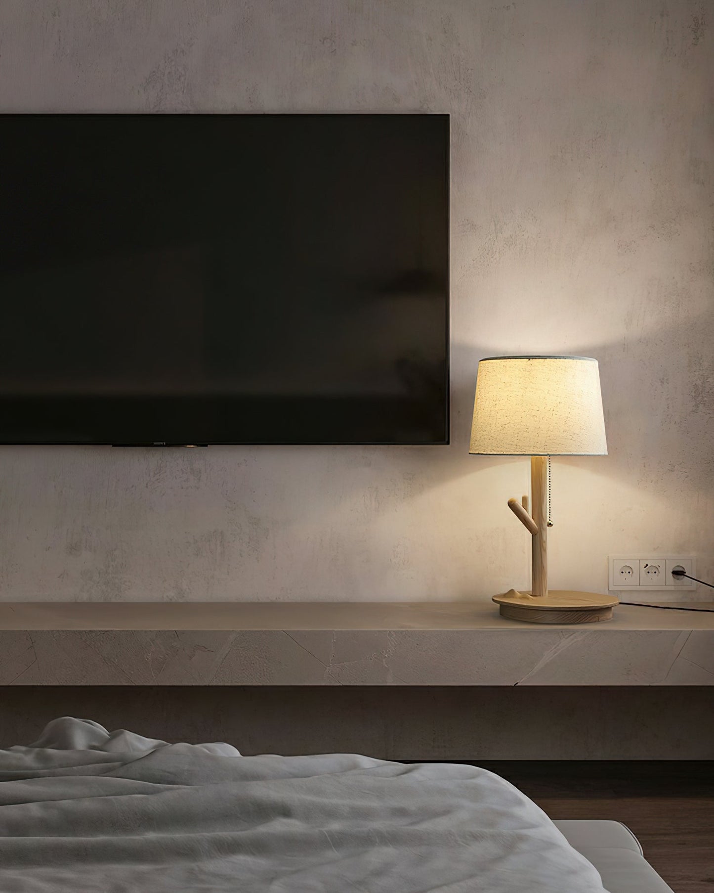 Twig Table Lamp | Wood & Fabric | Beige Shade