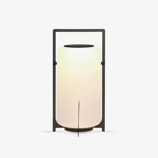 Solar Outdoor Table Lamp | Hand-Crafted White Glass & Stainless Steel | Remote Control