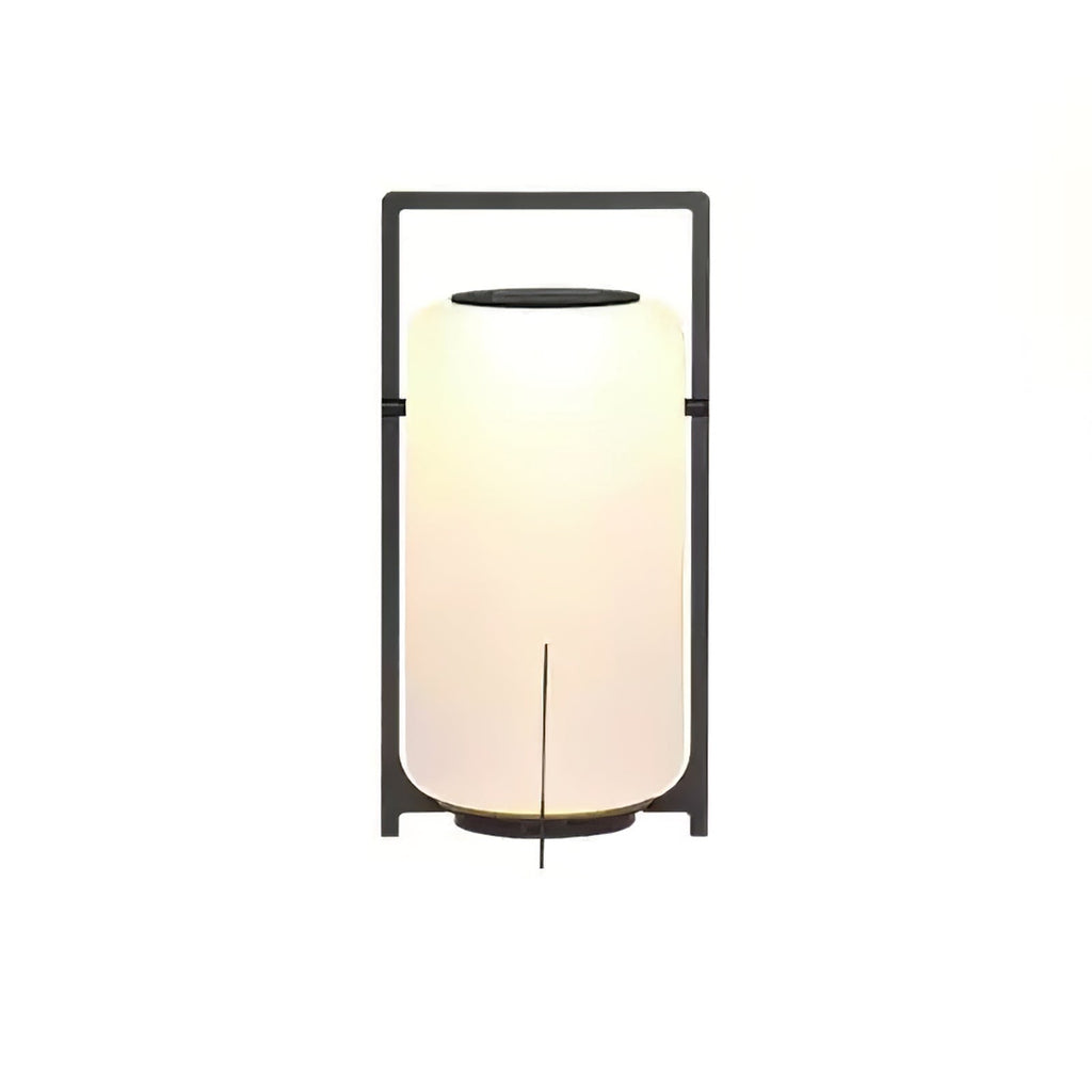 Solar Outdoor Table Lamp | Hand-Crafted White Glass & Stainless Steel | Remote Control