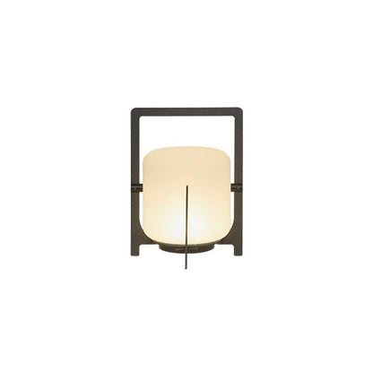 Twilight Lantern Table Lamp | Handcrafted White Glass Shade | Stainless Steel