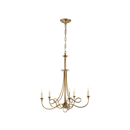 Twist Chandelier | Antique Brass & Crystal | 5-Light