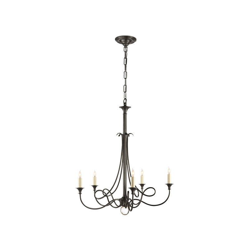 Twist Chandelier | Antique Brass & Crystal | 5-Light