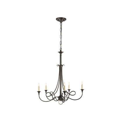 Twist Chandelier | Antique Brass & Crystal | 5-Light