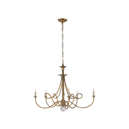 Twist Chandelier | Antique Brass & Crystal | 5-Light