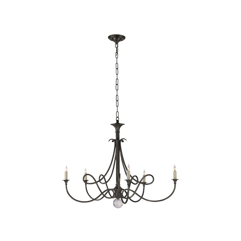 Twist Chandelier | Antique Brass & Crystal | 5-Light