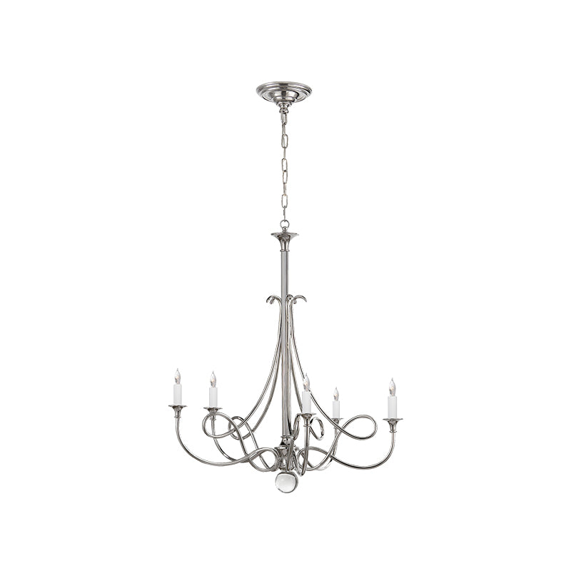 Twist Chandelier | Antique Brass & Crystal | 5-Light