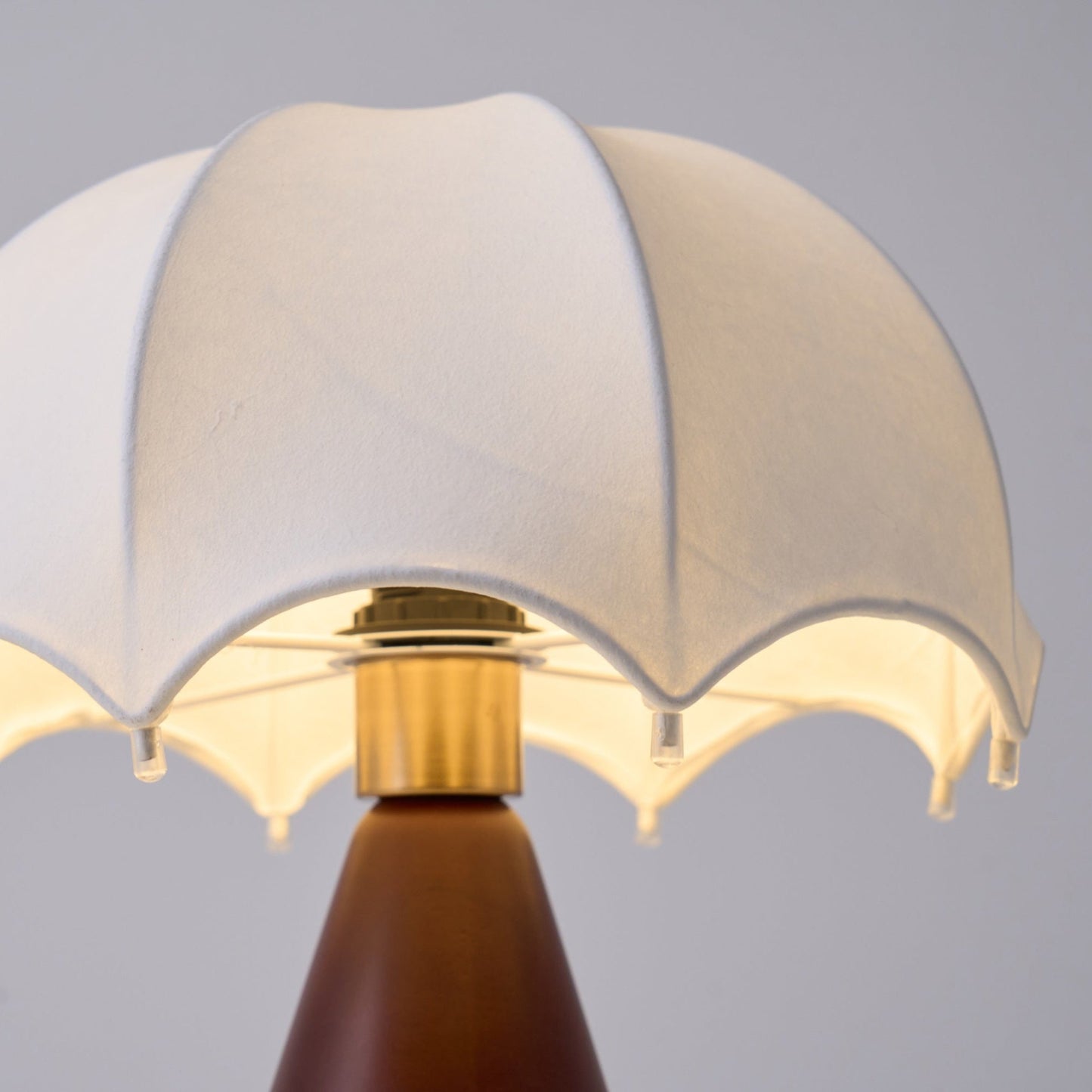 Silk Table Lamp | Rechargeable LED | White Shade & Walnut Base