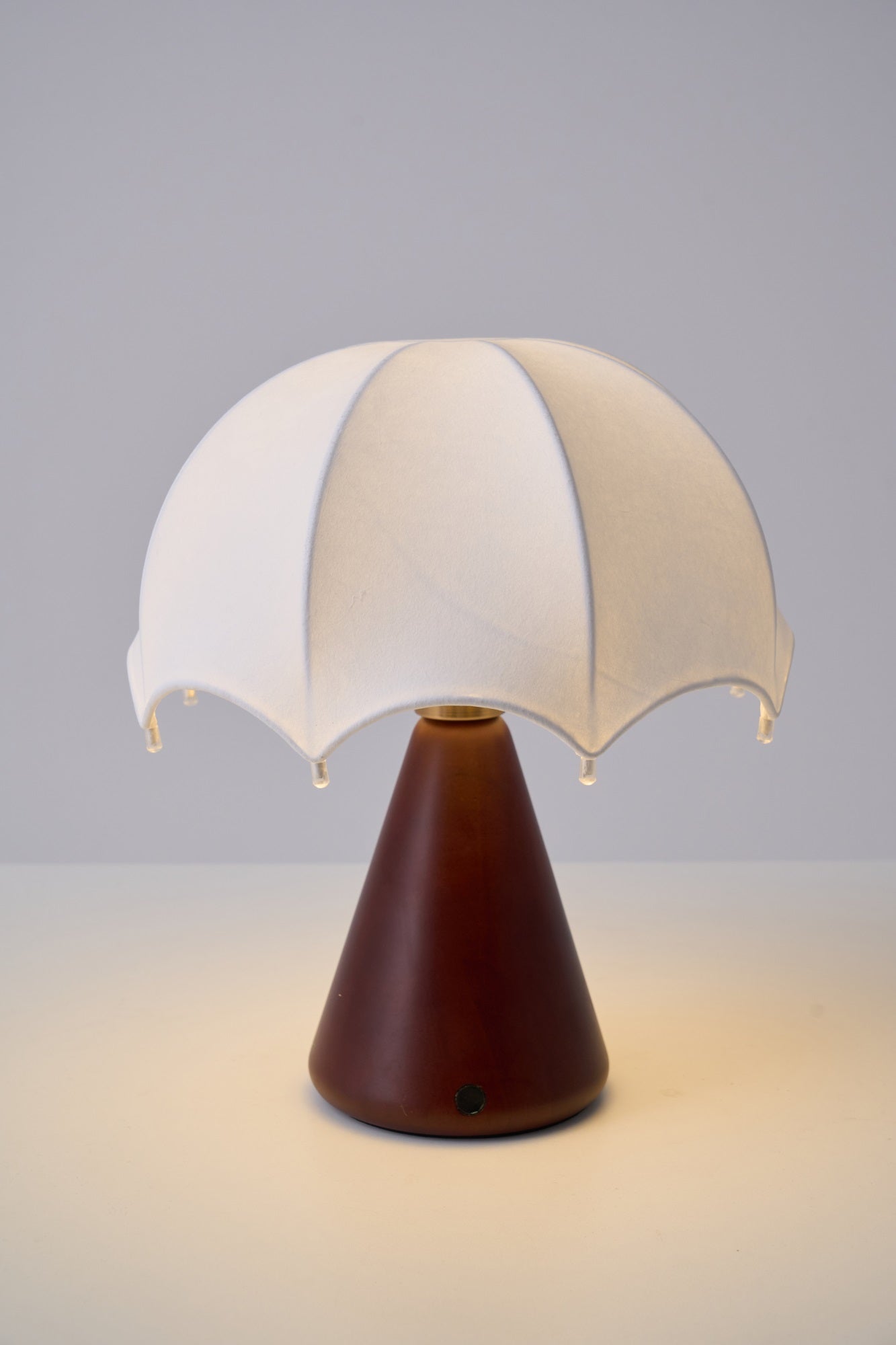 Silk Table Lamp | Rechargeable LED | White Shade & Walnut Base