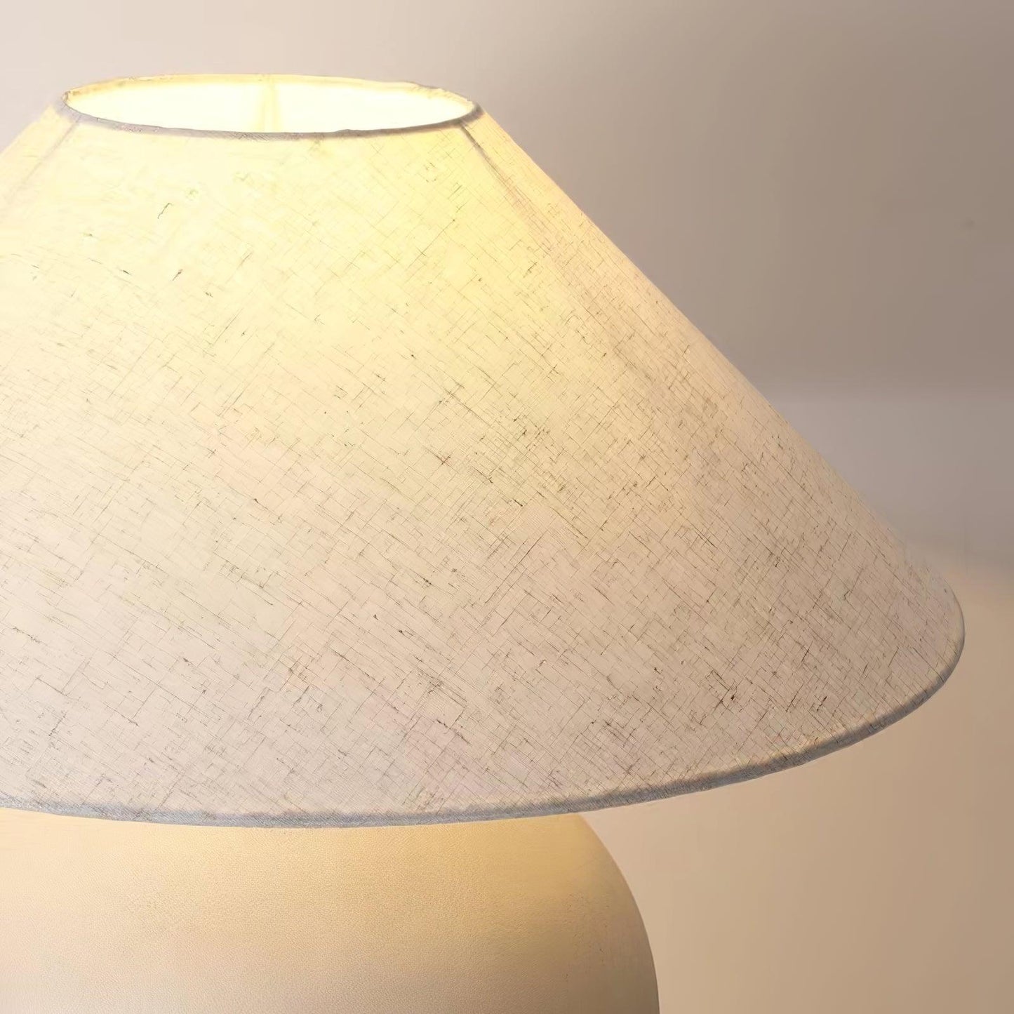 Upsala Ekeby Table Lamp | Handcrafted Ceramic & Metal | Beige with White Shade