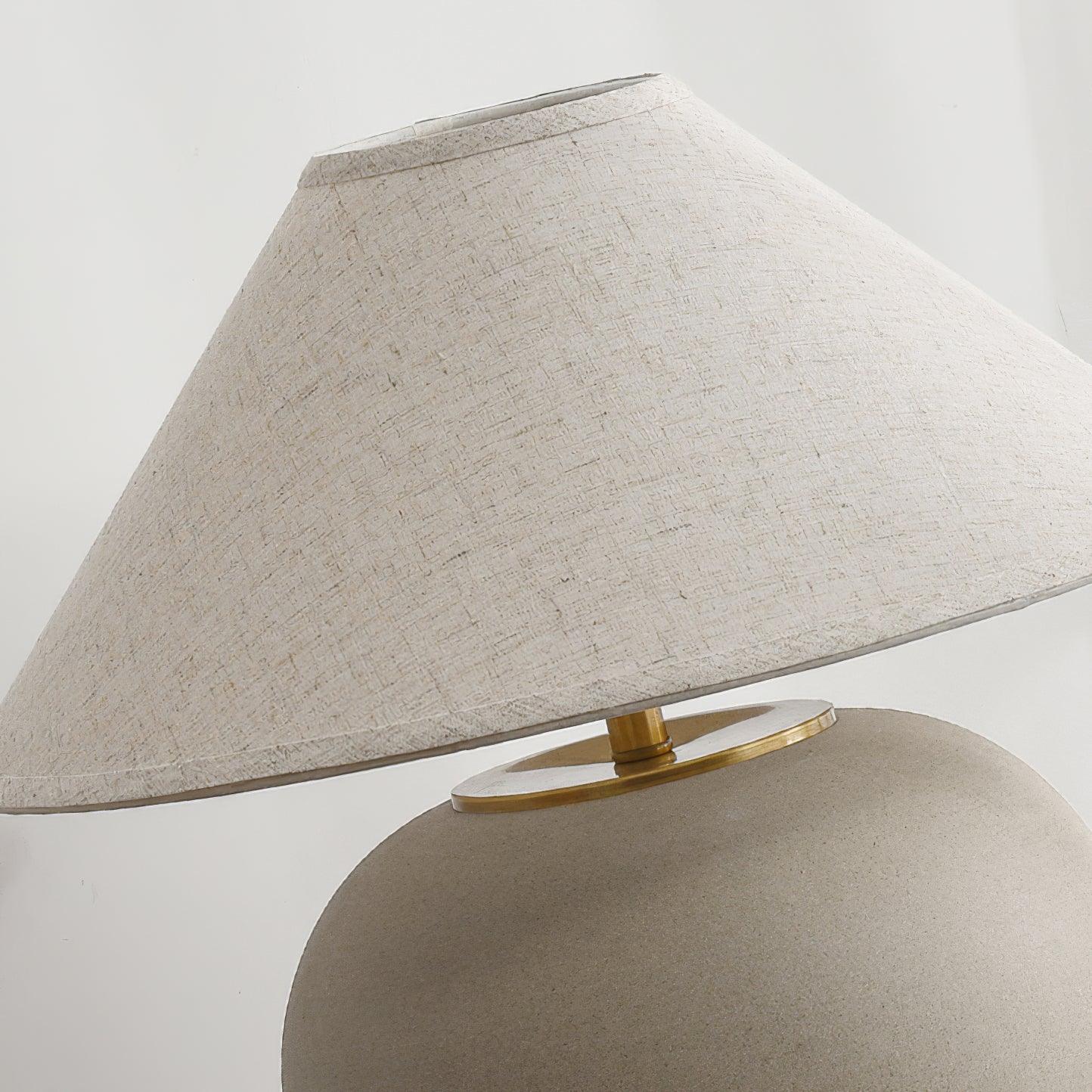 Upsala Ekeby Table Lamp | Handcrafted Ceramic & Metal | Beige with White Shade