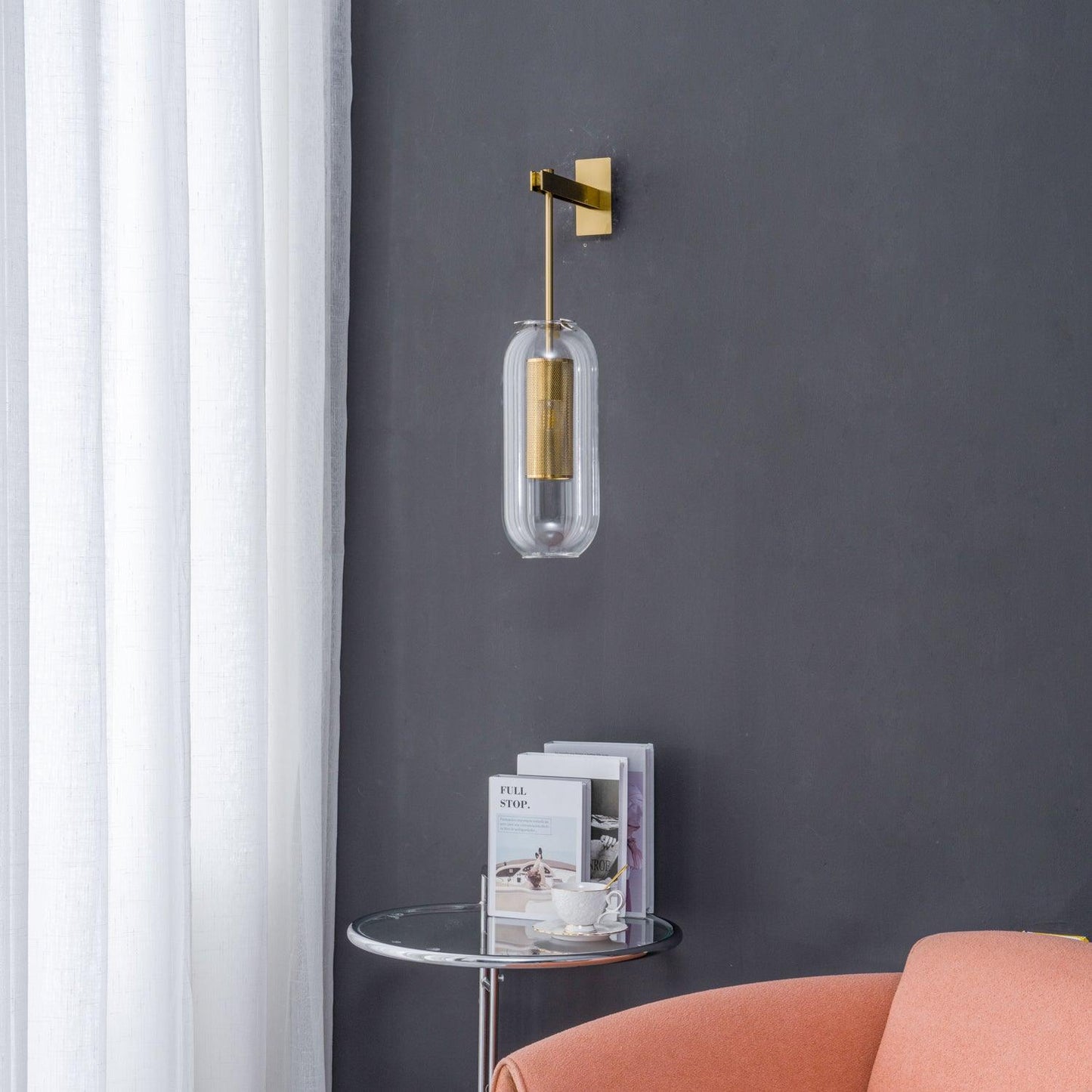Vadim Wall Lamp | Metal & Glass | Black, Copper, Gold Finish