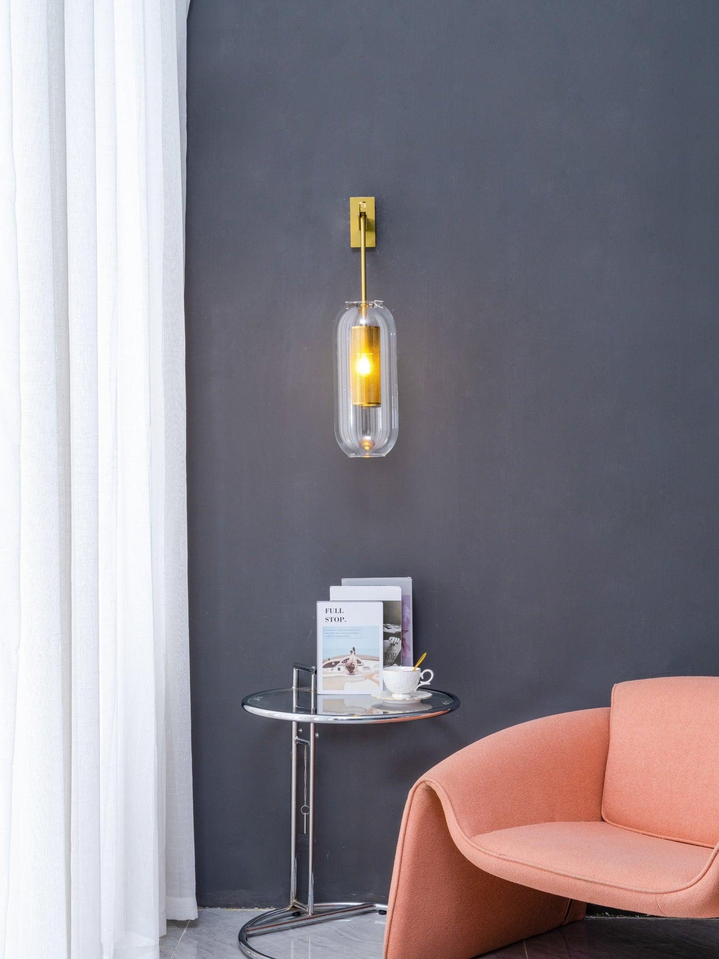 Vadim Wall Lamp | Metal & Glass | Black, Copper, Gold Finish