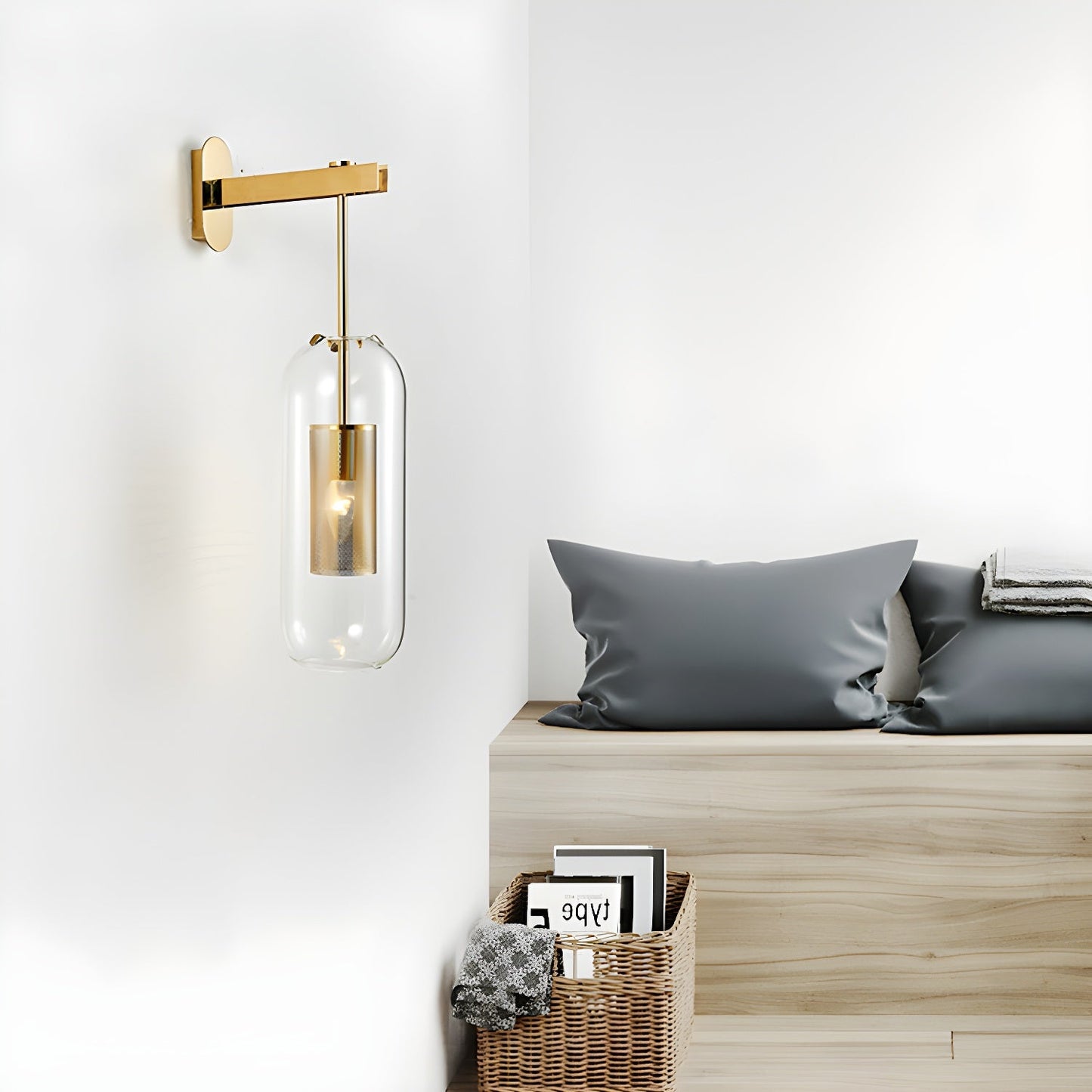 Vadim Wall Lamp | Metal & Glass | Black, Copper, Gold Finish
