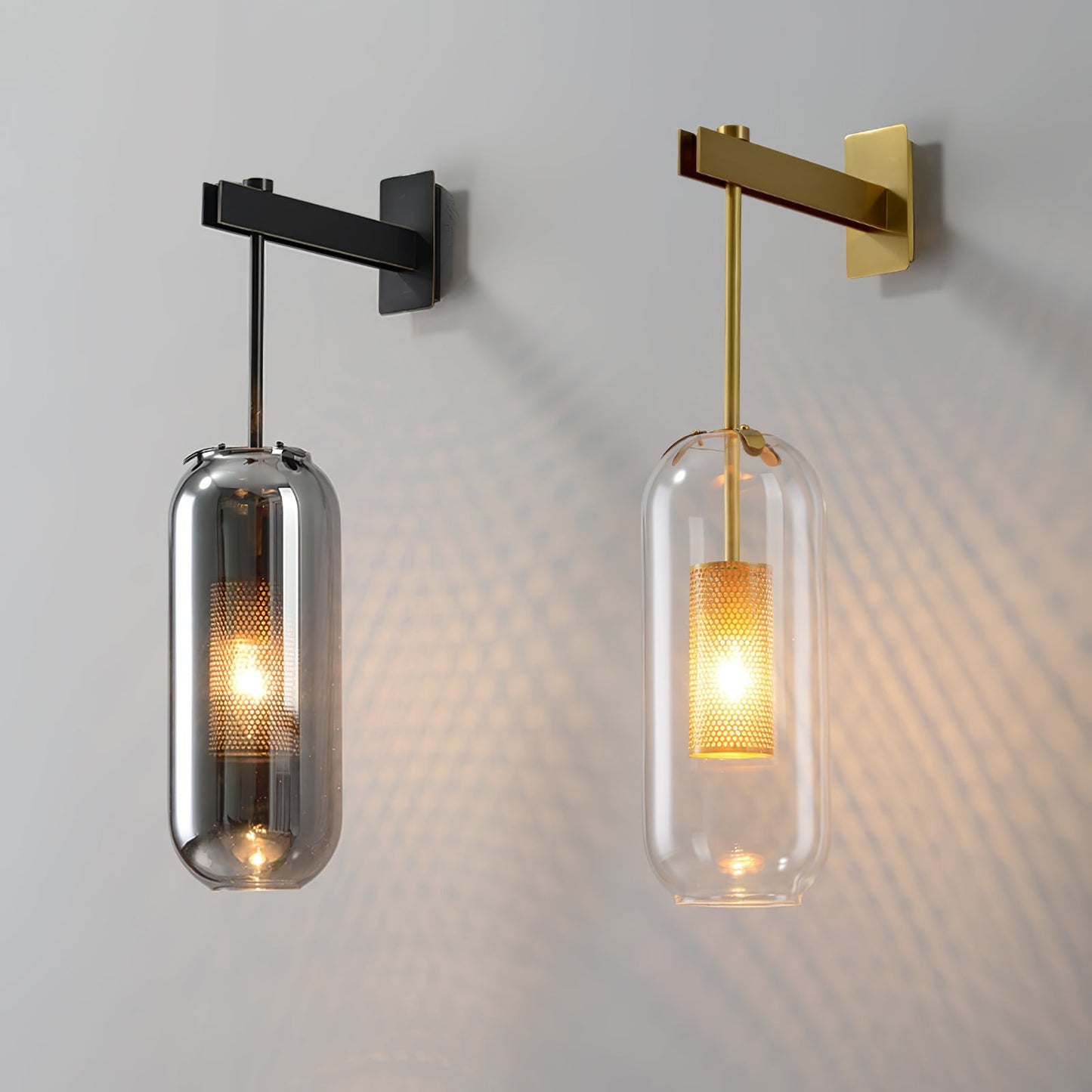 Vadim Wall Lamp | Metal & Glass | Black, Copper, Gold Finish