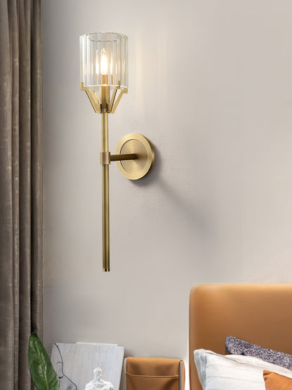 Valdampierre Wall Sconce | Heavy Cut Crystal & Heritage Brass | Indoor Lighting