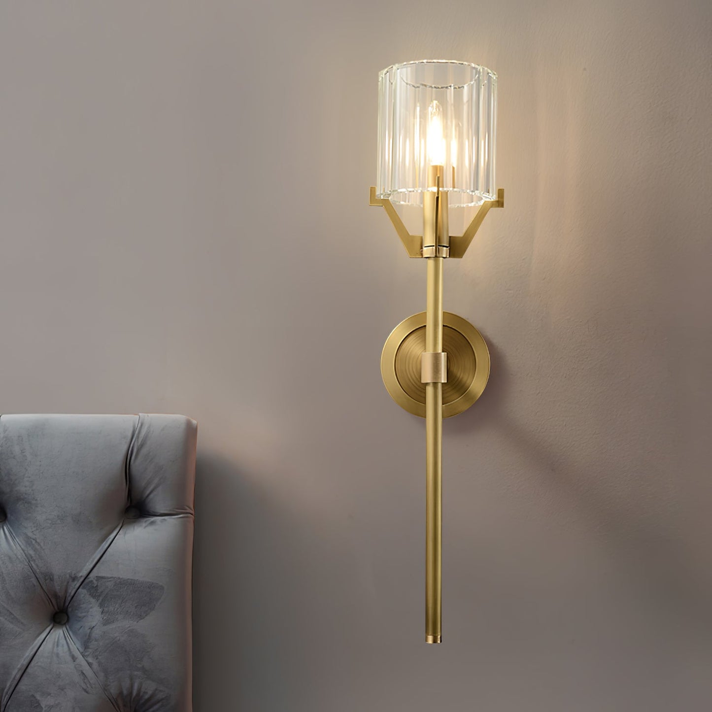 Valdampierre Wall Sconce | Heavy Cut Crystal & Heritage Brass | Indoor Lighting