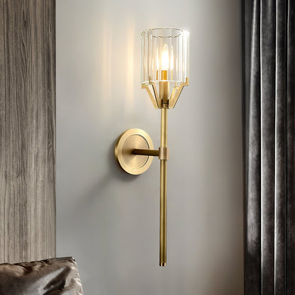 Valdampierre Wall Sconce | Heavy Cut Crystal & Heritage Brass | Indoor Lighting