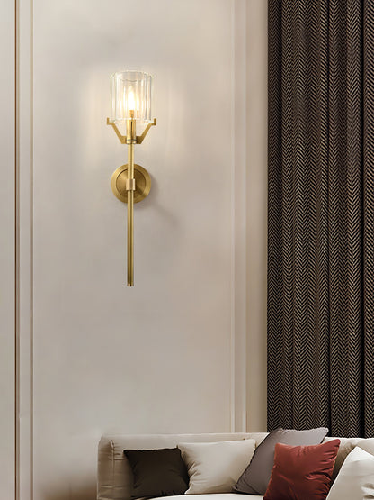 Valdampierre Wall Sconce | Heavy Cut Crystal & Heritage Brass | Indoor Lighting