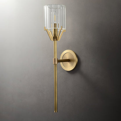 Valdampierre Wall Sconce | Heavy Cut Crystal & Heritage Brass | Indoor Lighting