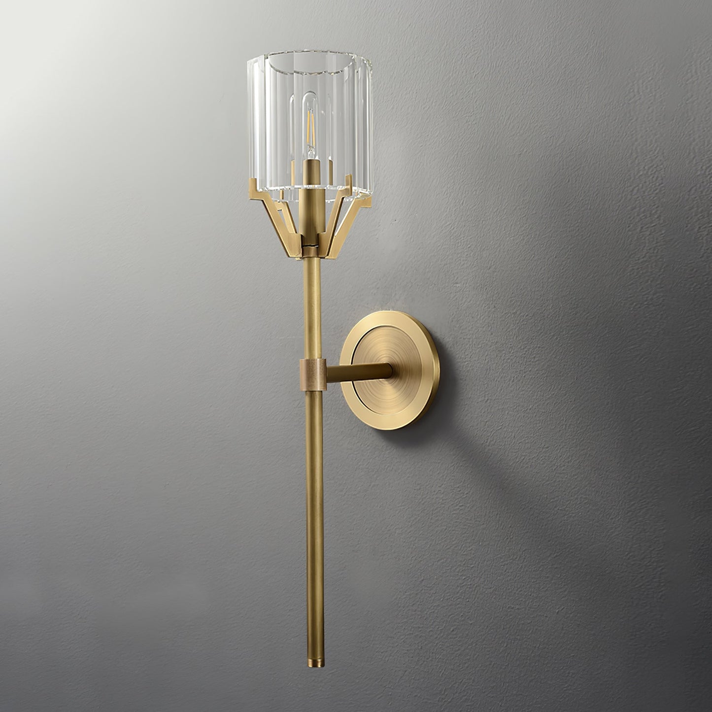 Valdampierre Wall Sconce | Heavy Cut Crystal & Heritage Brass | Indoor Lighting