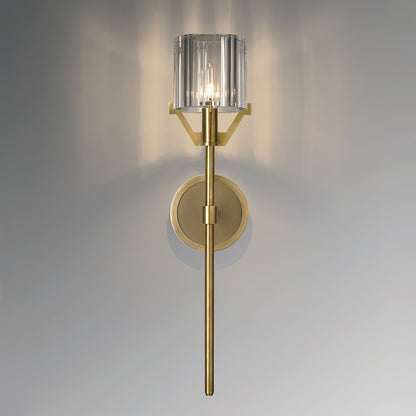 Valdampierre Wall Sconce | Heavy Cut Crystal & Heritage Brass | Indoor Lighting