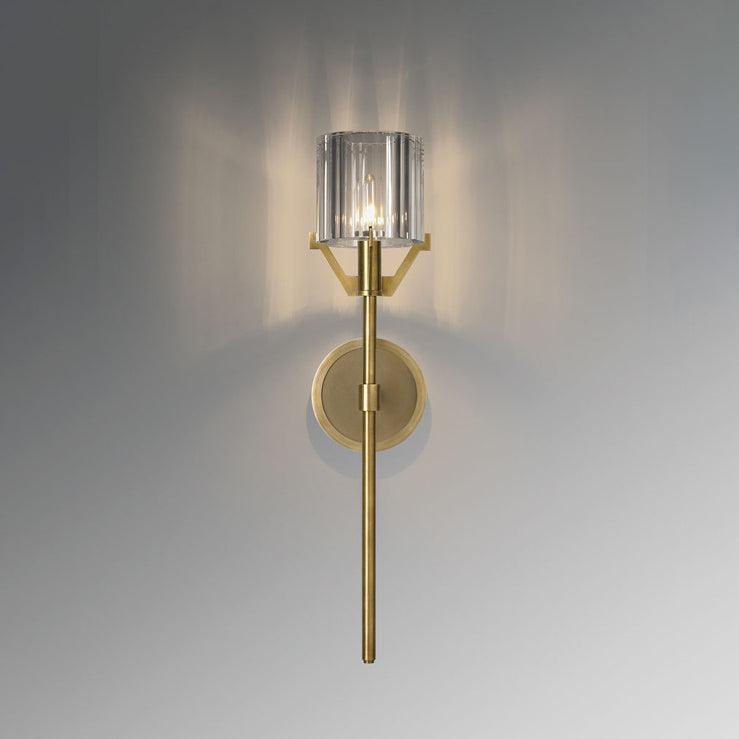 Valdampierre Wall Sconce | Heavy Cut Crystal & Heritage Brass | Indoor Lighting