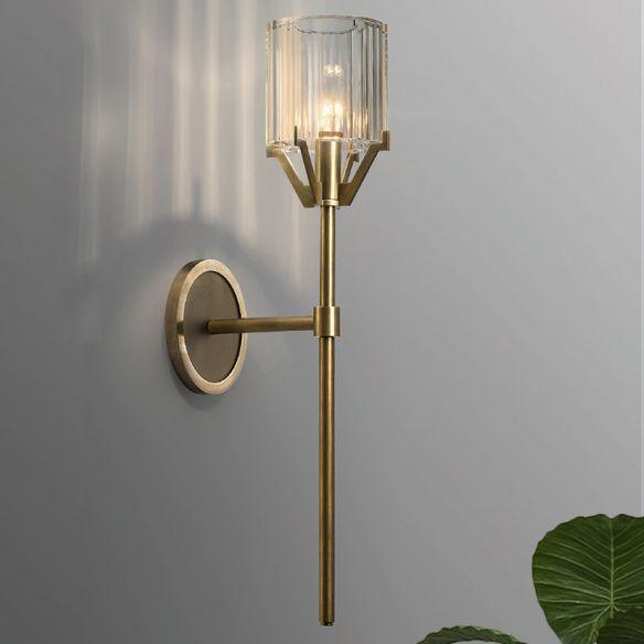 Valdampierre Wall Sconce | Heavy Cut Crystal & Heritage Brass | Indoor Lighting