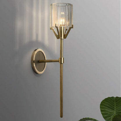 Valdampierre Wall Sconce | Heavy Cut Crystal & Heritage Brass | Indoor Lighting