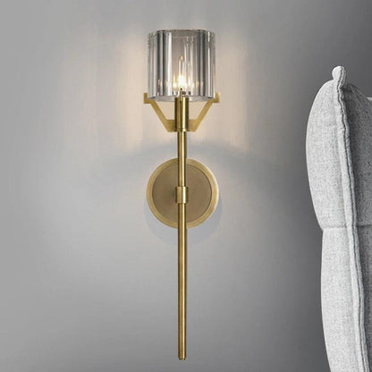 Valdampierre Wall Sconce | Heavy Cut Crystal & Heritage Brass | Indoor Lighting