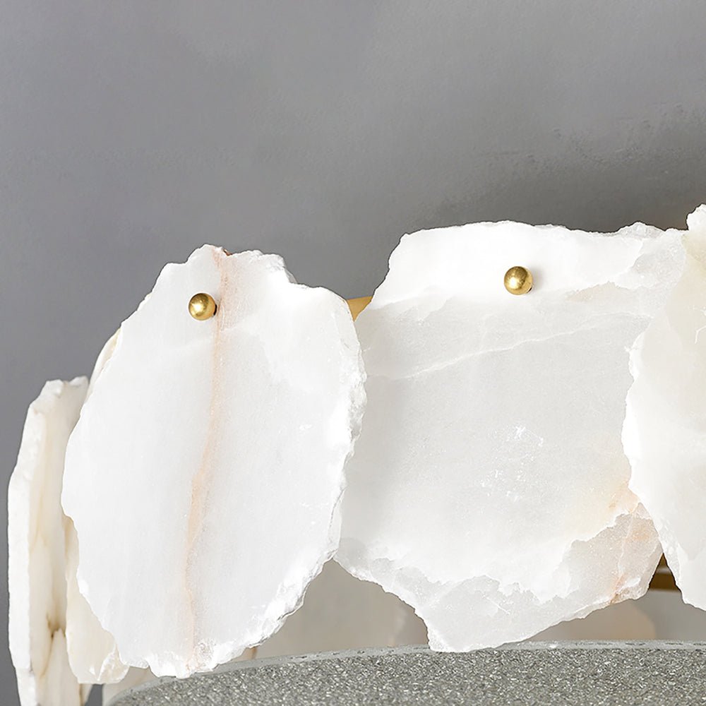 Alabaster Ceiling Lamp | Organic Design Copper Base | 45cm or 60cm Diameter