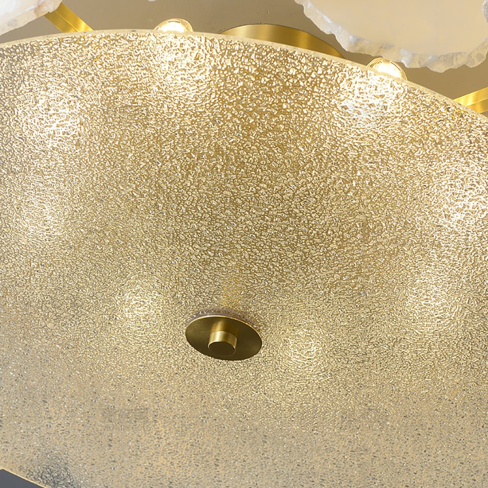 Alabaster Ceiling Lamp | Organic Design Copper Base | 45cm or 60cm Diameter