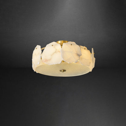 Alabaster Ceiling Lamp | Organic Design Copper Base | 45cm or 60cm Diameter