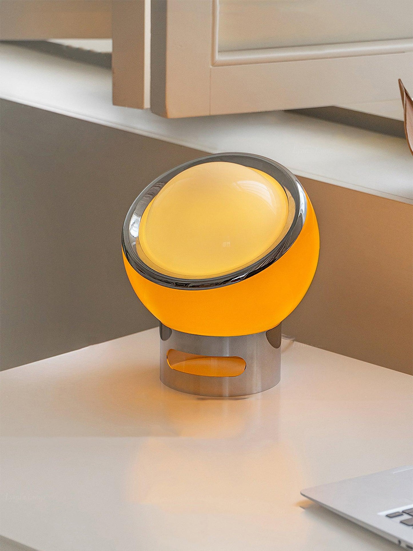 Valeria Table Lamp | Stainless Steel & Glass | Chrome with Colorful Shades