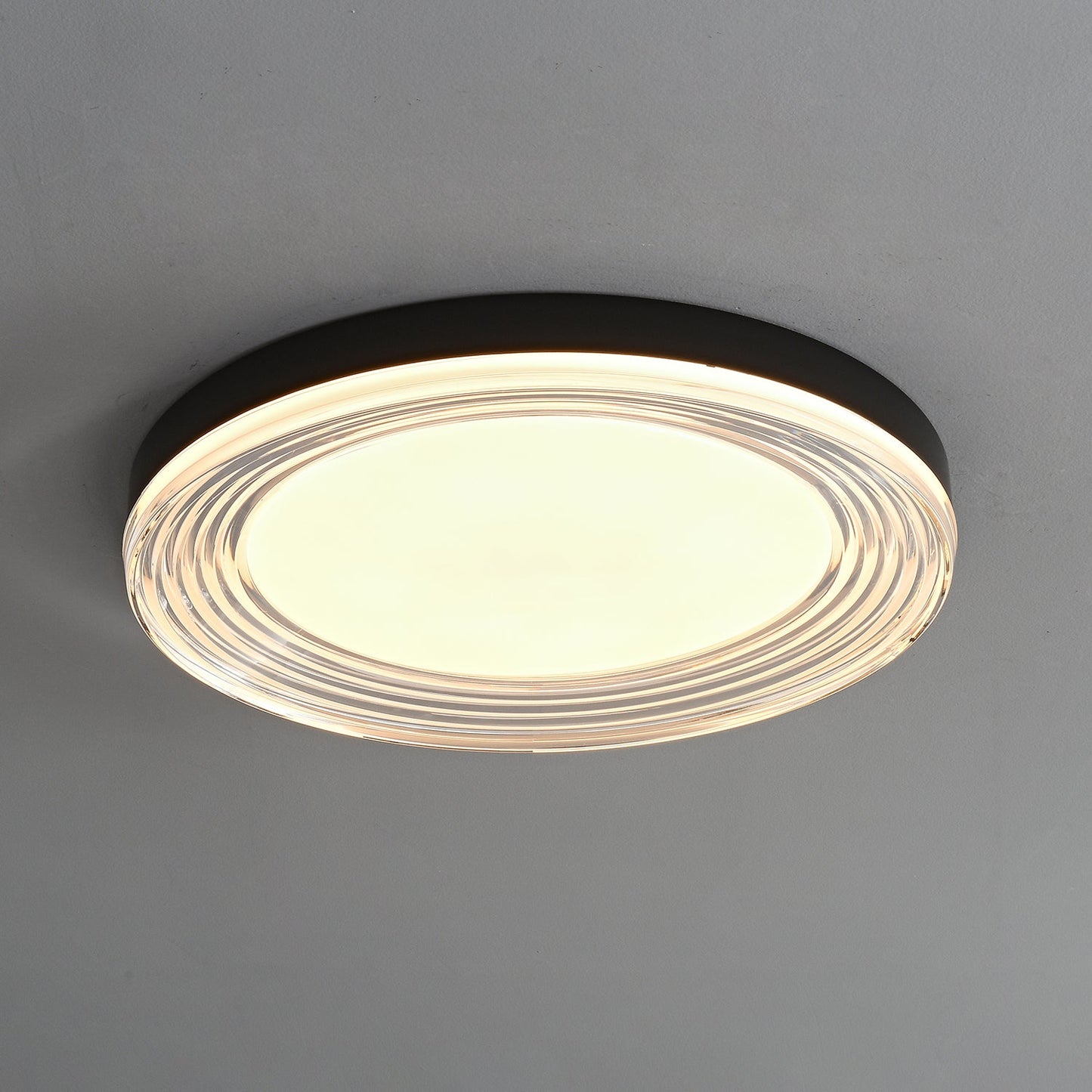 Vanguard Ceiling Light | Metal & Acrylic | Black Finish, 40cm/50cm Diameter