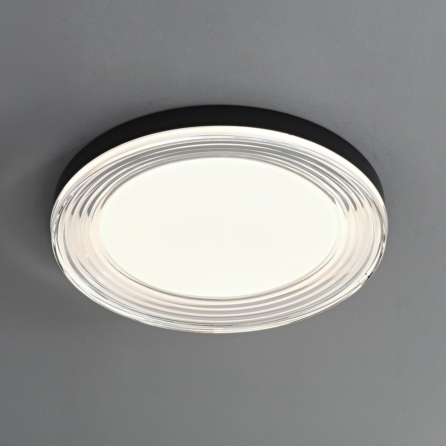 Vanguard Ceiling Light | Metal & Acrylic | Black Finish, 40cm/50cm Diameter