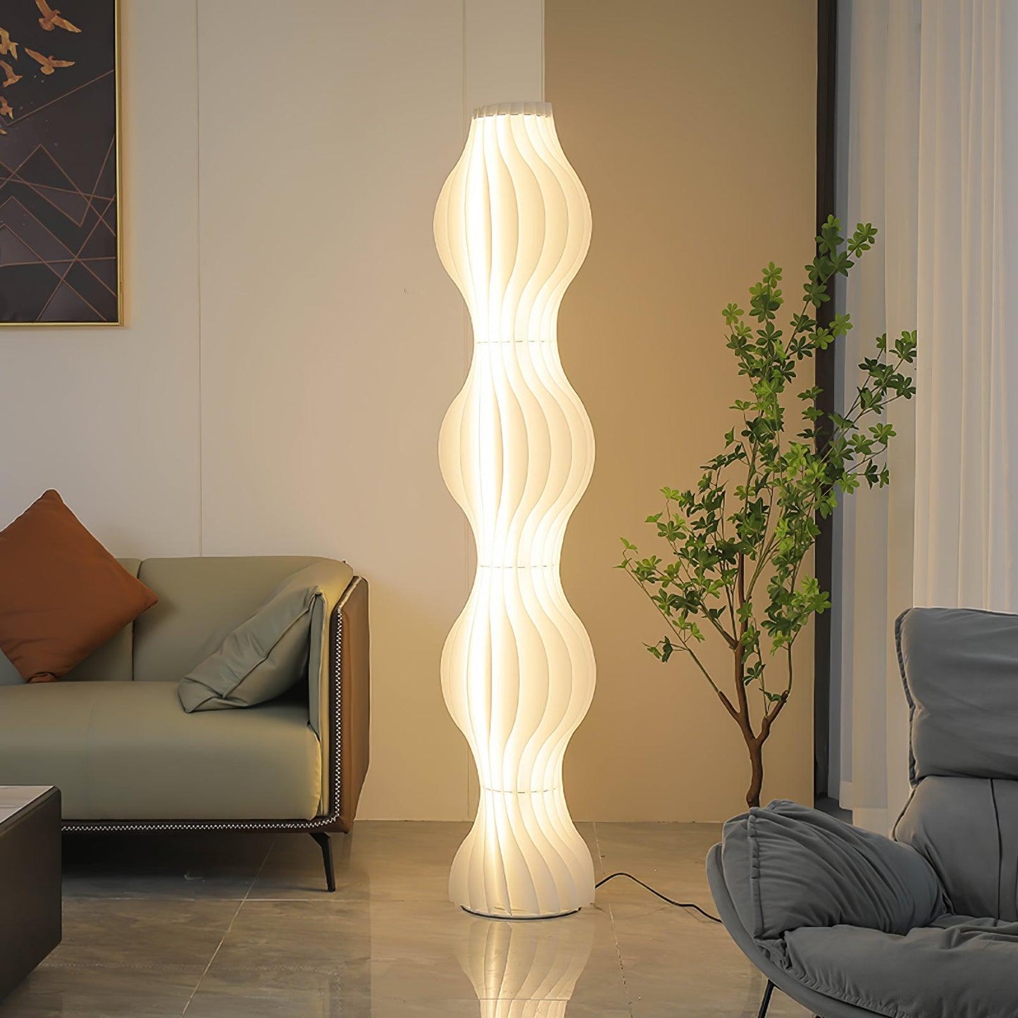 Vapor Floor Lamp | White Iron & Acrylic | Modern Design