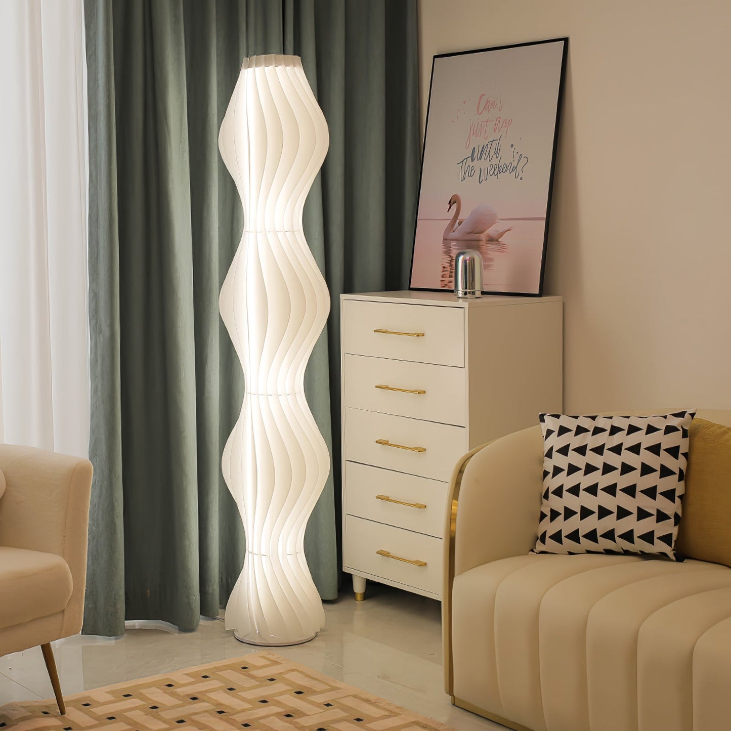 Vapor Floor Lamp | White Iron & Acrylic | Modern Design