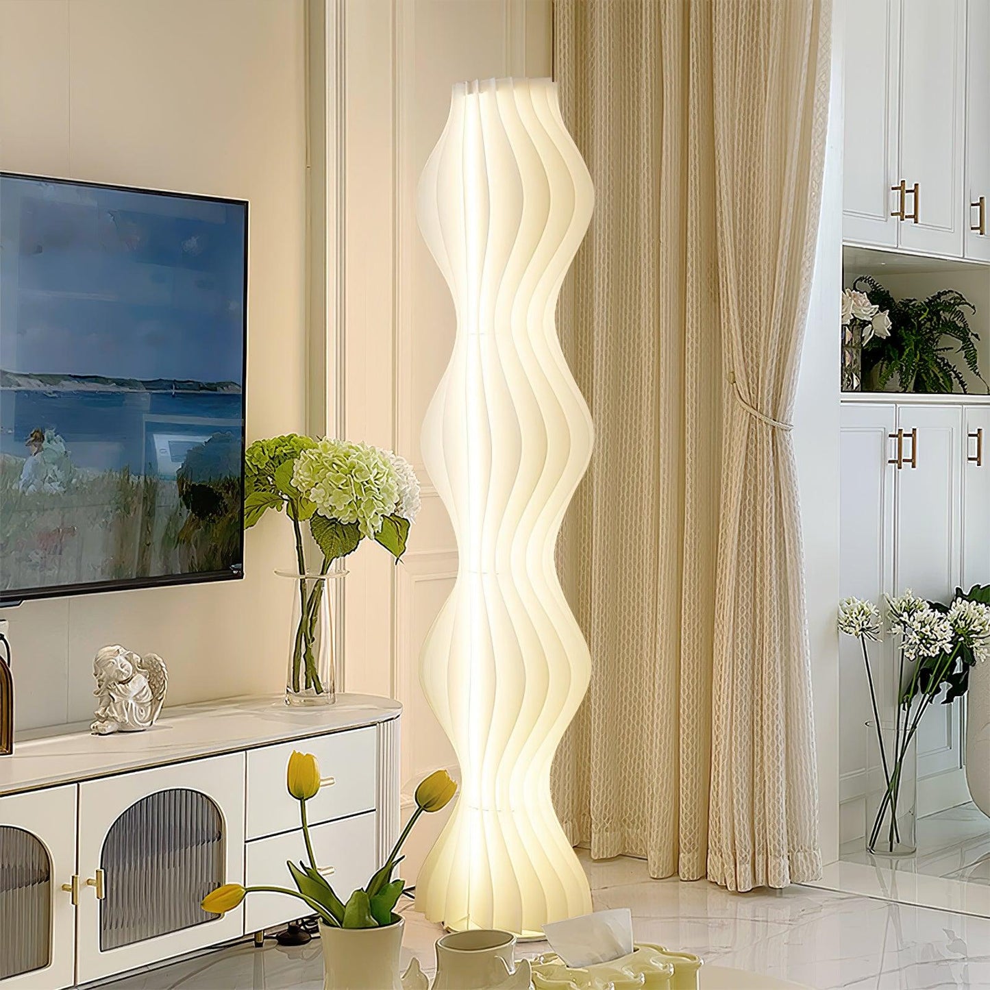 Vapor Floor Lamp | White Iron & Acrylic | Modern Design