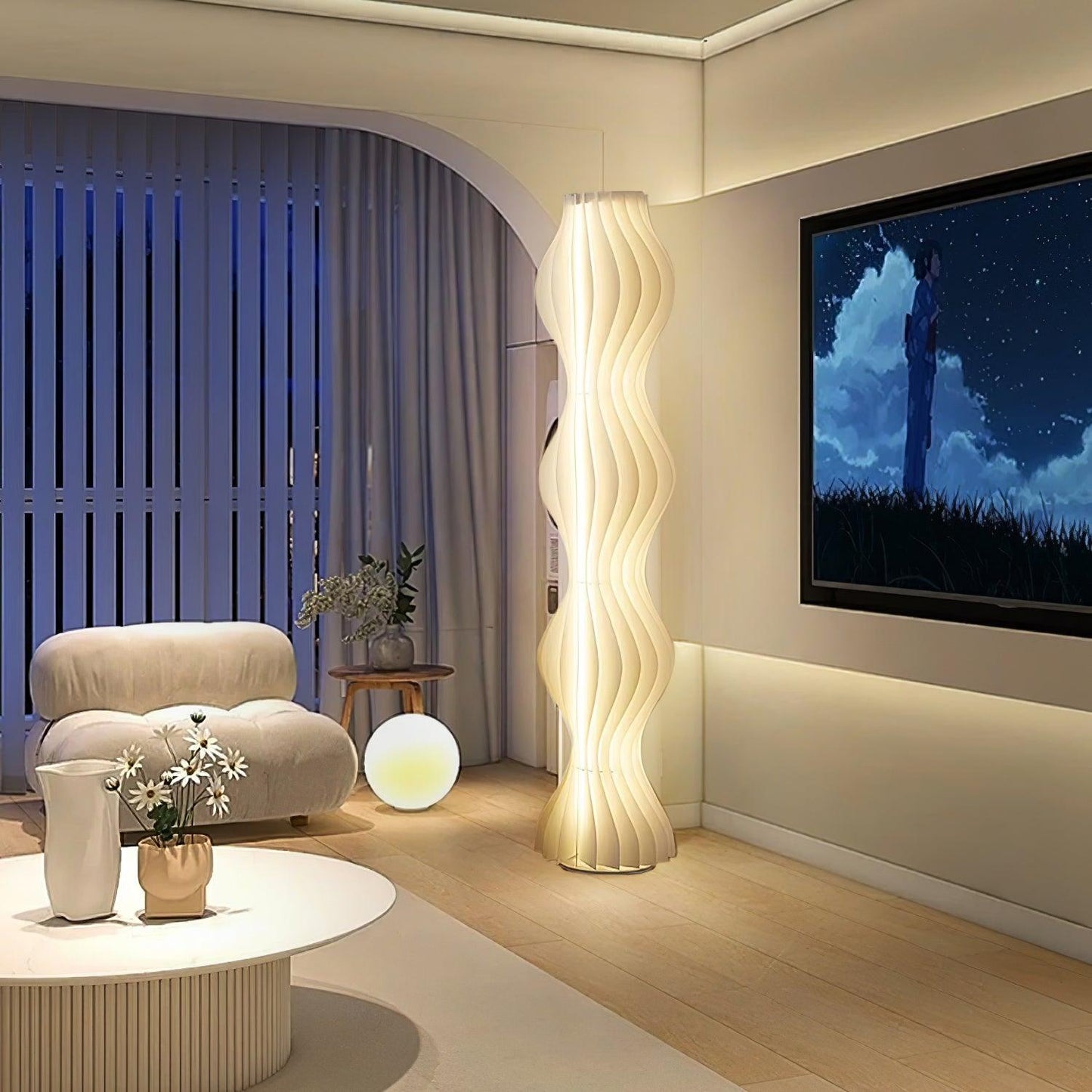 Vapor Floor Lamp | White Iron & Acrylic | Modern Design