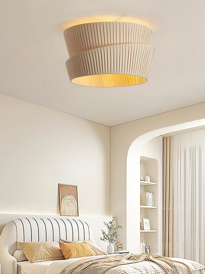 Vela Twist Ceiling Lamp | Beige Fabric & Metal | 45cm/55cm Diameter