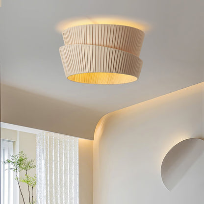 Vela Twist Ceiling Lamp | Beige Fabric & Metal | 45cm/55cm Diameter