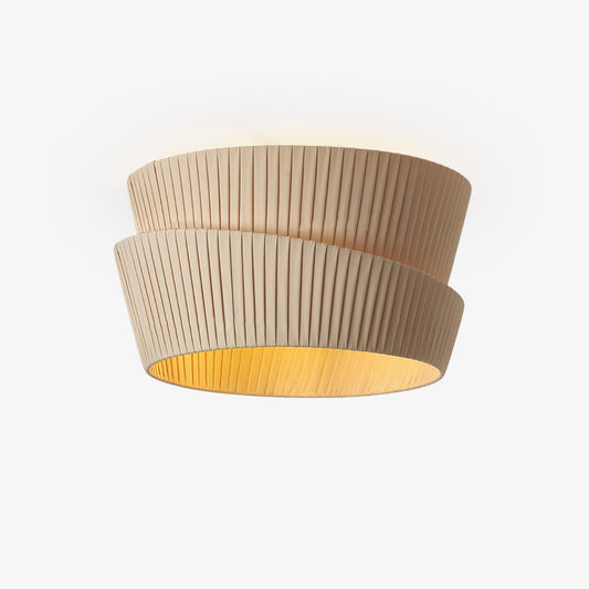 Vela Twist Ceiling Lamp | Beige Fabric & Metal | 45cm/55cm Diameter