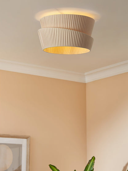 Vela Twist Ceiling Lamp | Beige Fabric & Metal | 45cm/55cm Diameter