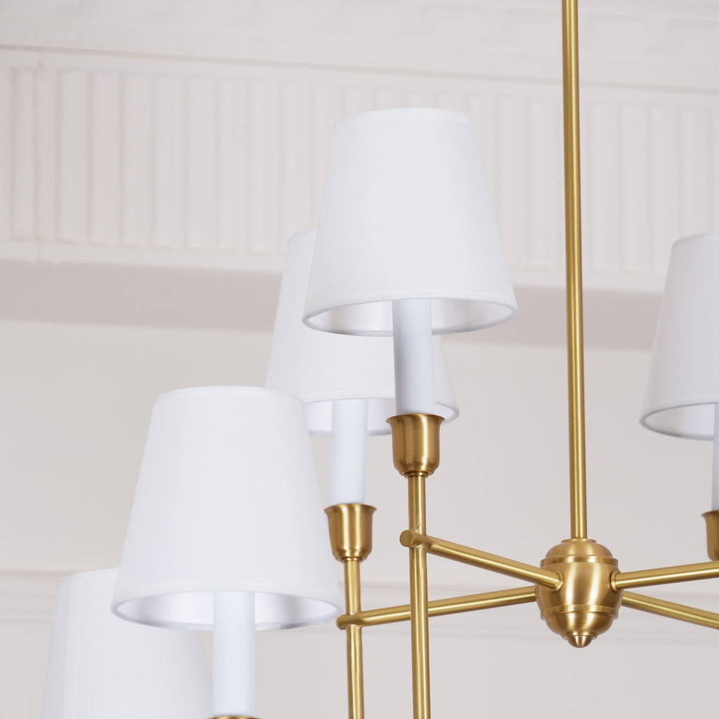 Vendome Chandelier | Brass & Fabric | 4-Lights or 8-Lights Options