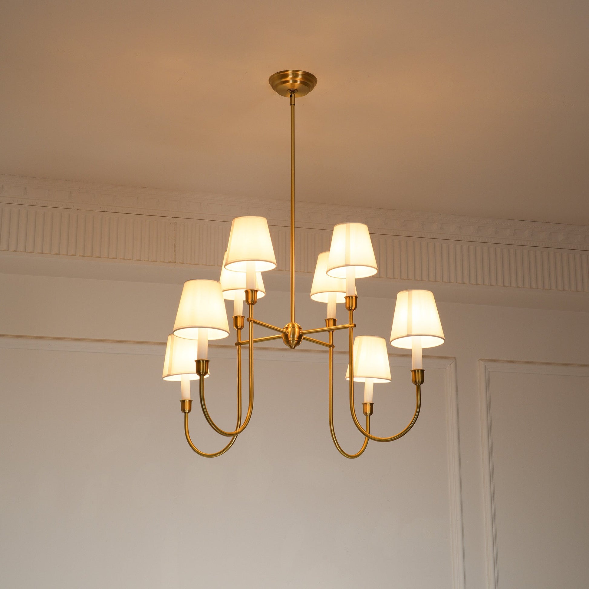 Vendome Chandelier | Brass & Fabric | 4-Lights or 8-Lights Options